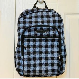 BLUE AND BLACK PLAID VERA BRADLEY BACKPACK
